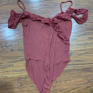 Dusty Rose Off the Shoulder Bodysuit